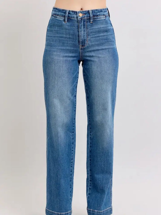 HW Contrast Thread Straight Leg Jean