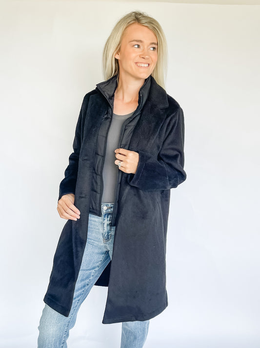 Velvet Touch Longline Coat