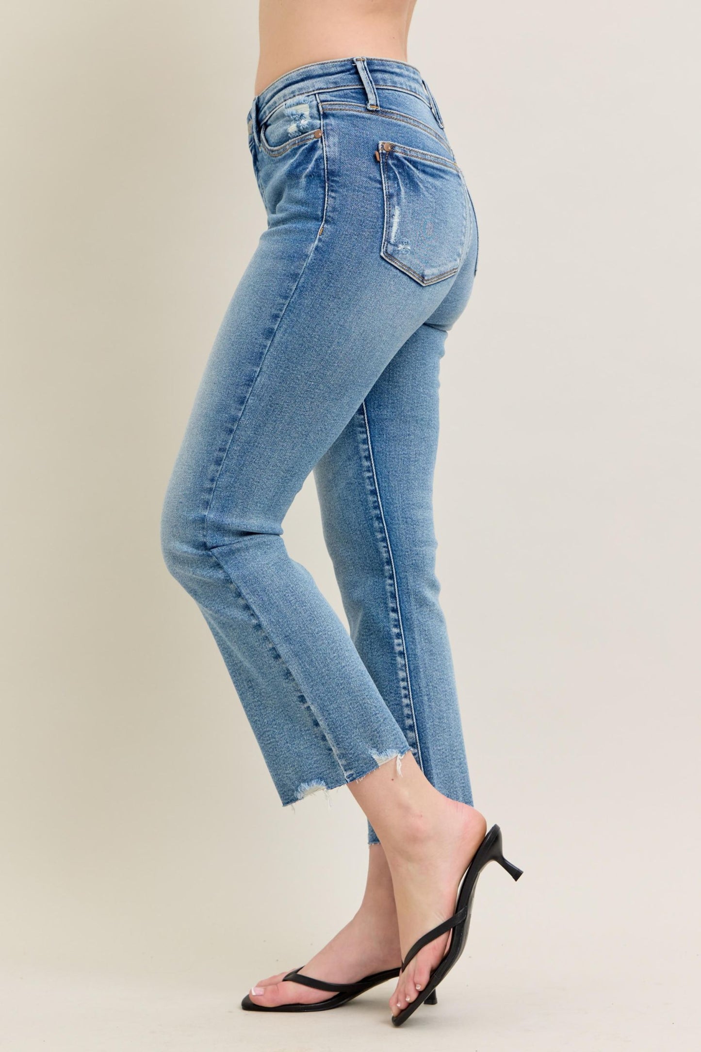 Judy Blue Mid Rise Vintage Kick Flare Jeans