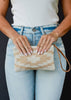 Cream & Tan Aztec Wristlet