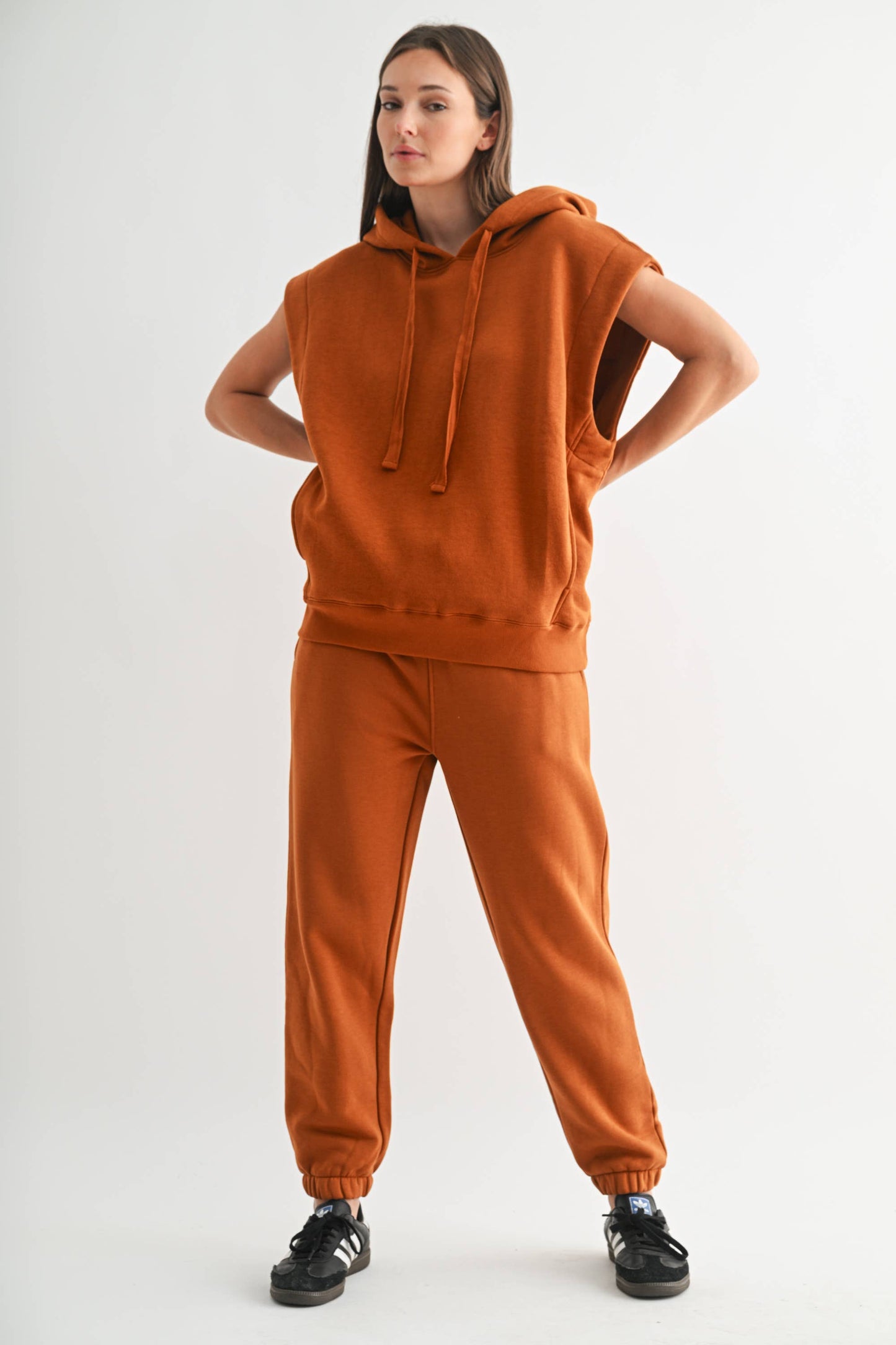 Burnt Amber Fleece Billow Pants