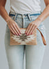 Tan, Cream & Gray Aztec Wristlet