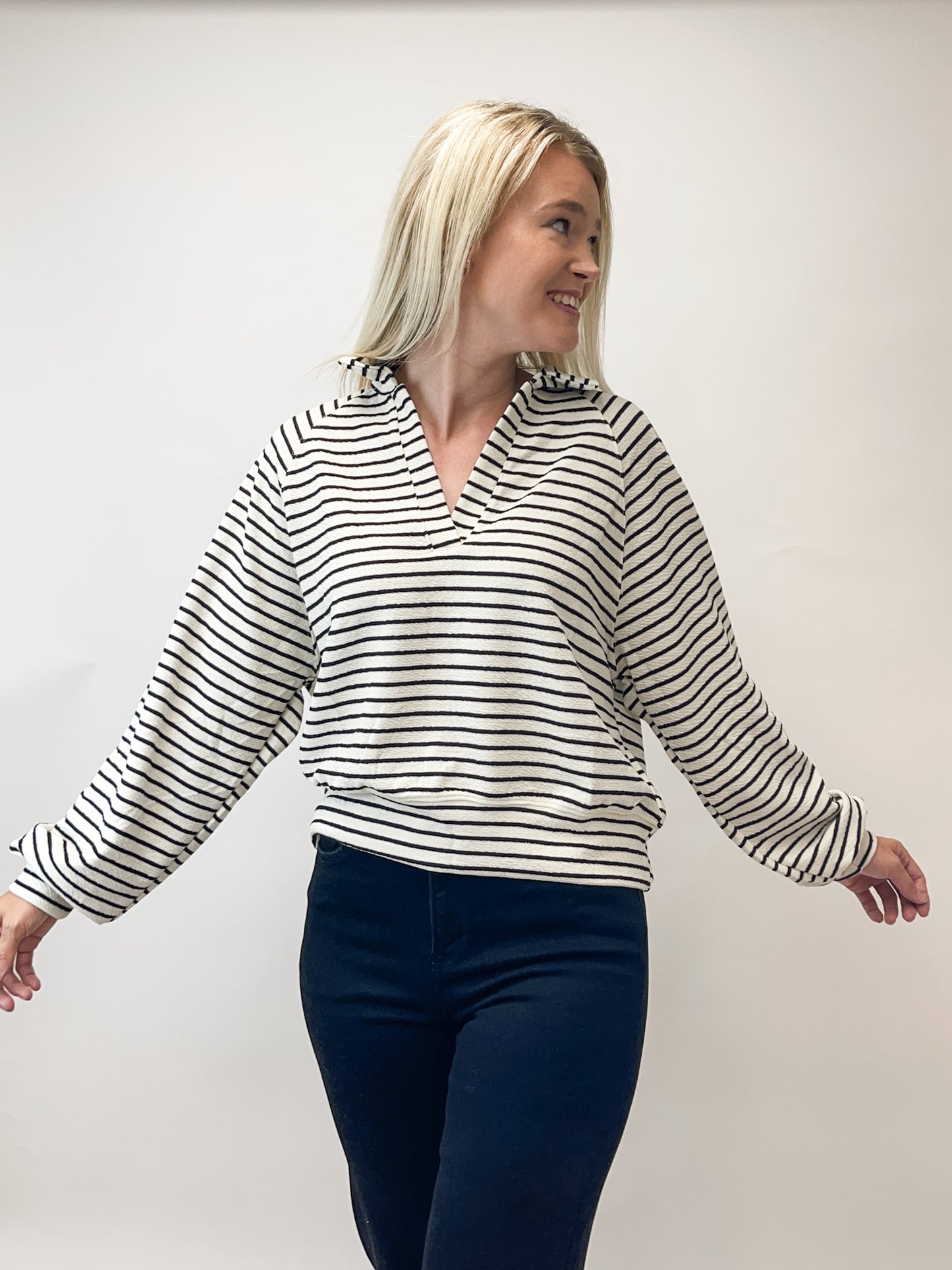 Striped Collared Pullover