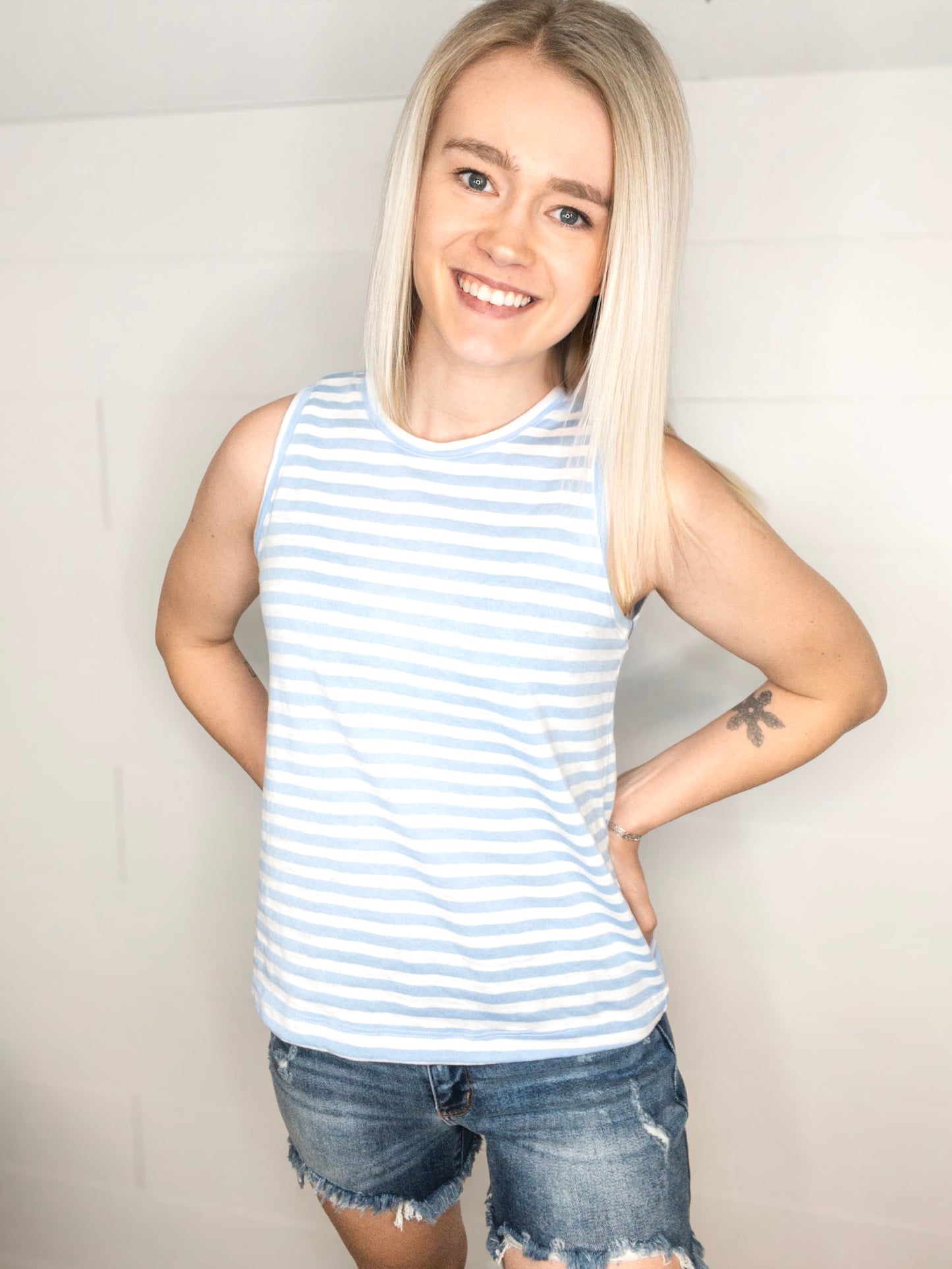Chambray Blue Stripe Tank