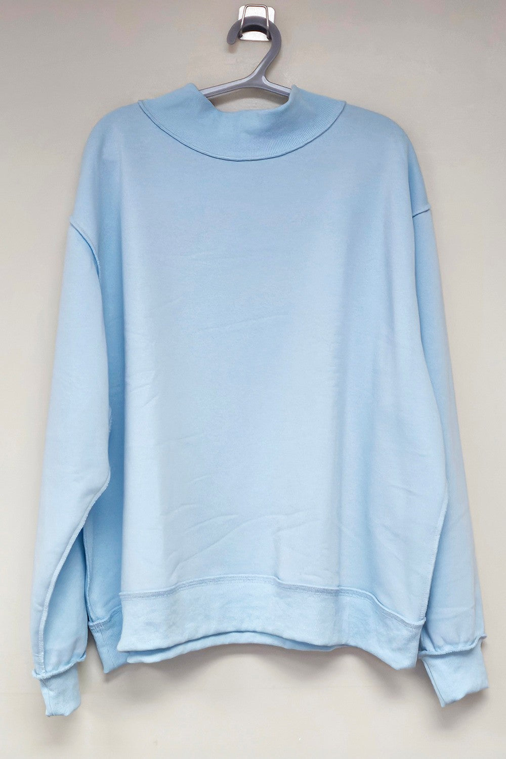 Lt. Blue Mock Neck Sweatshirt Top