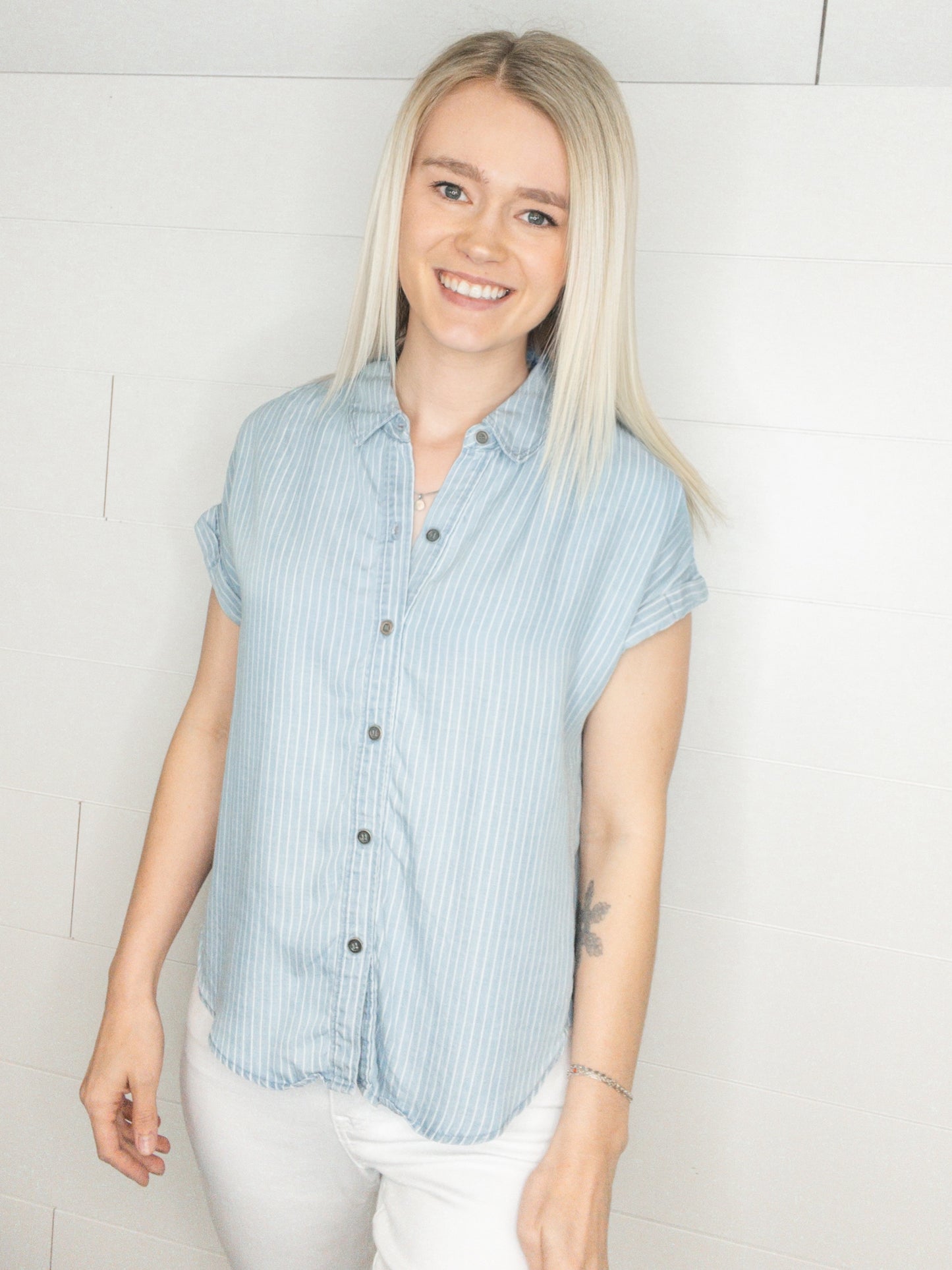 Stripe Tencel Shirt