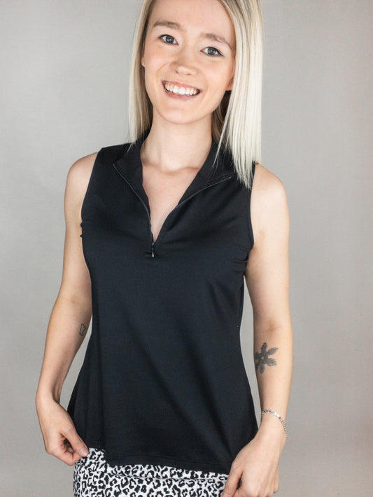 Lulu-B Black Zip Tank Top UPF50+