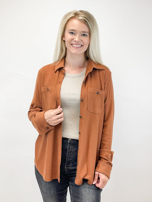 Brown Super Soft Button Up