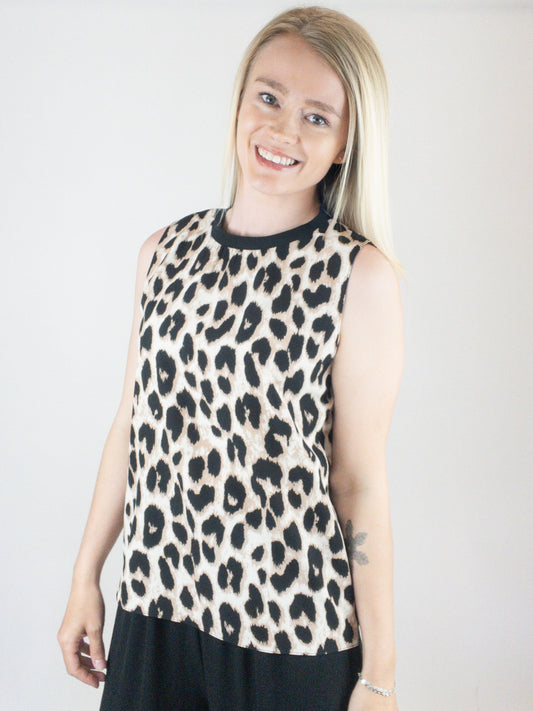 Leopard Sleeveless Blouse