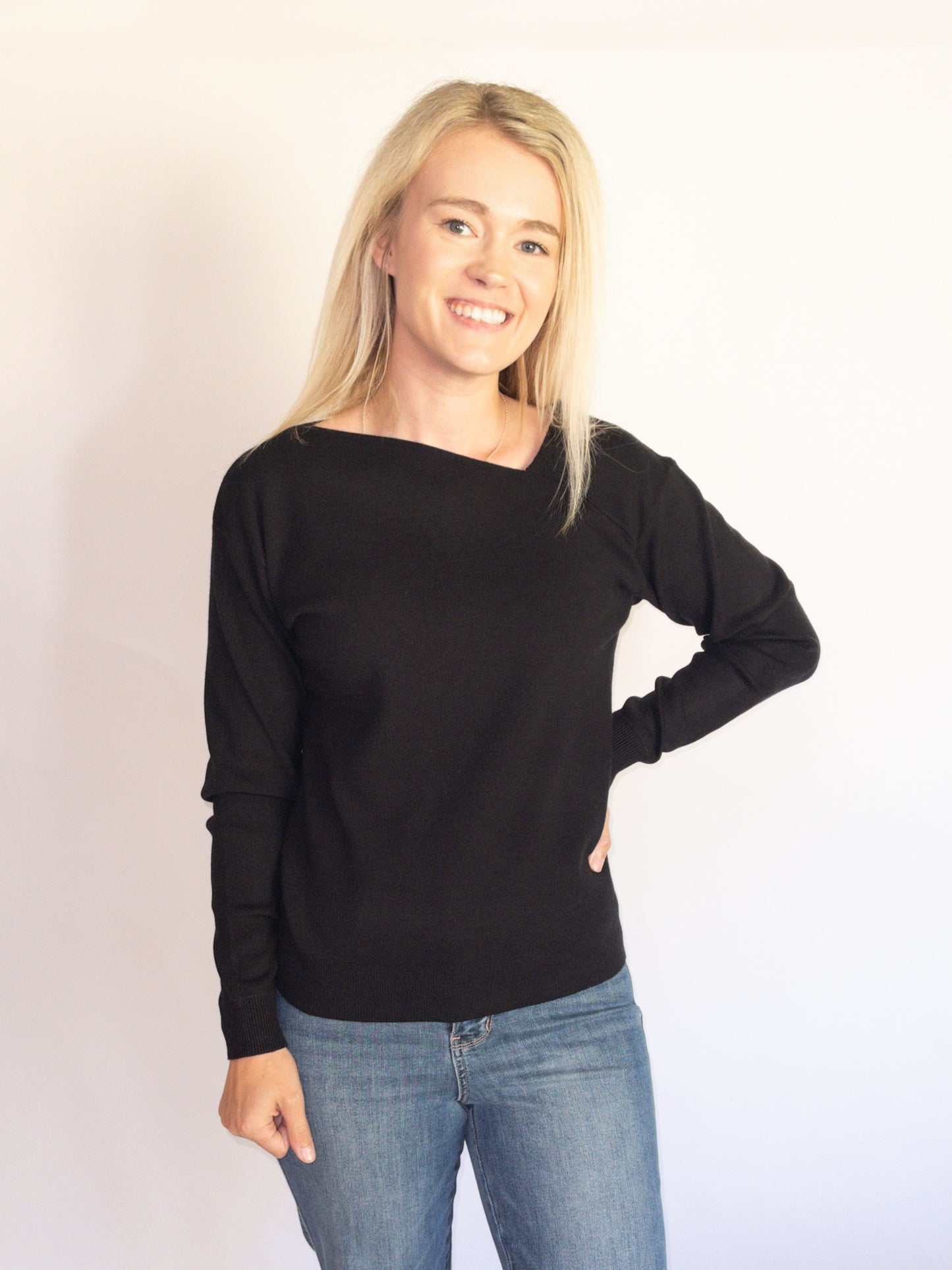 Black Asymmetrical Sweater
