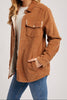 Camel Corduroy Sherpa-Lined Jacket