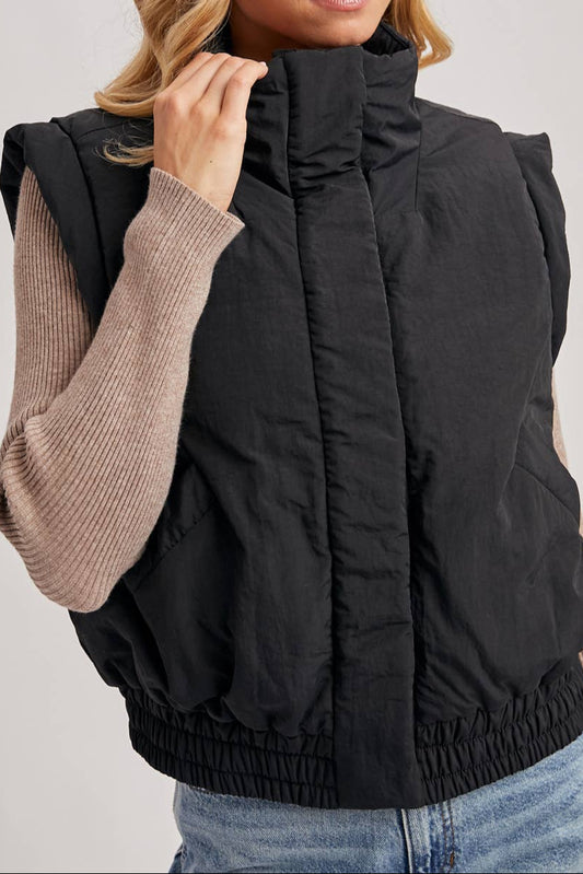 Bomber Style Puffer Vest
