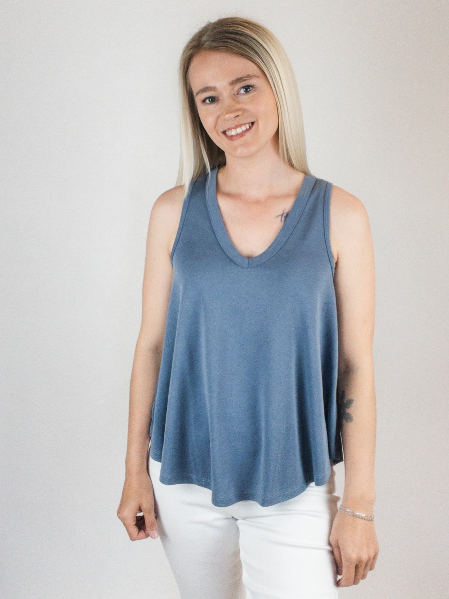 Blue Racerback Tank Top