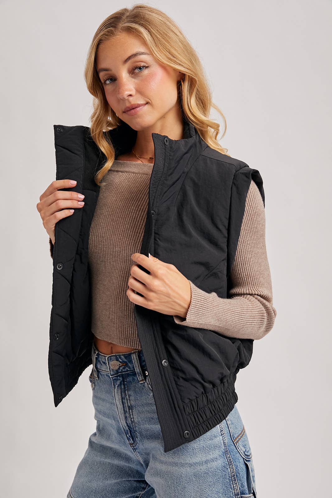 Bomber Style Puffer Vest