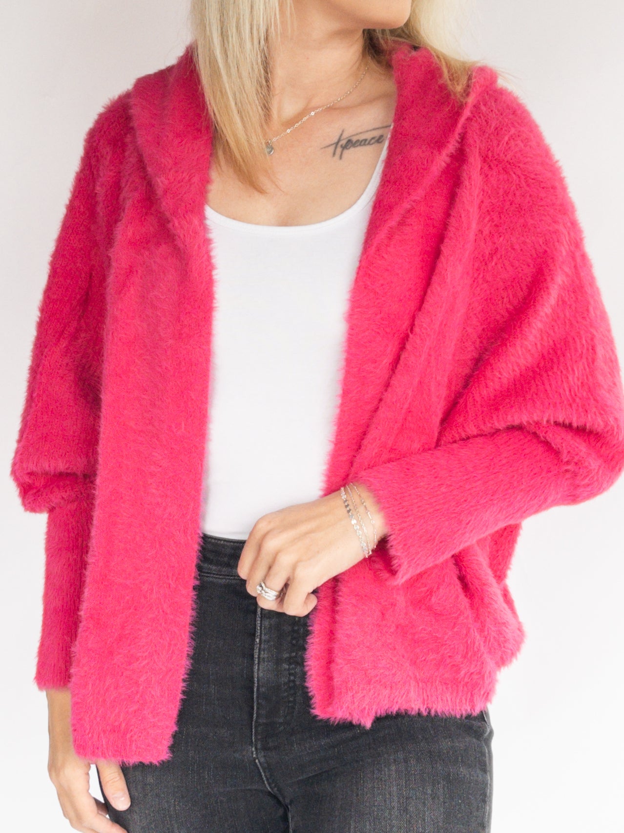 Hot Pink Fuzzy Cardigan