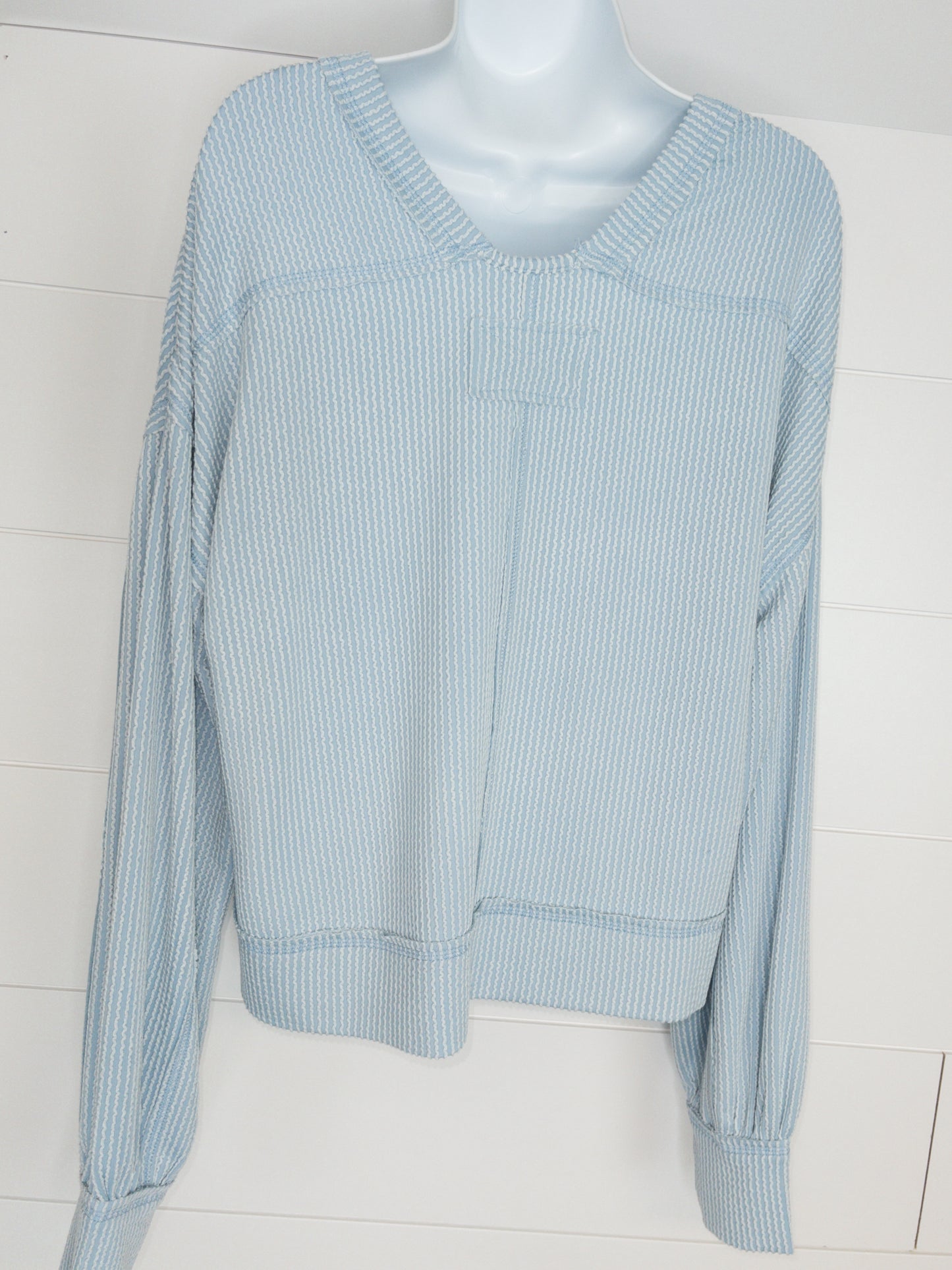 Sky Blue Ribbed Top