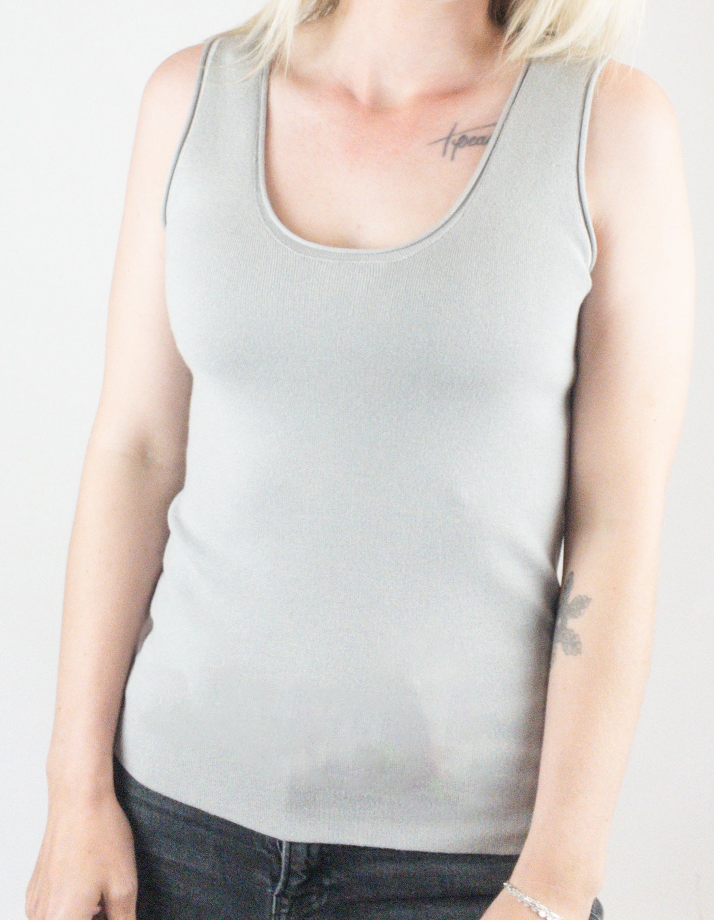 Silver Sweater Knit Tank