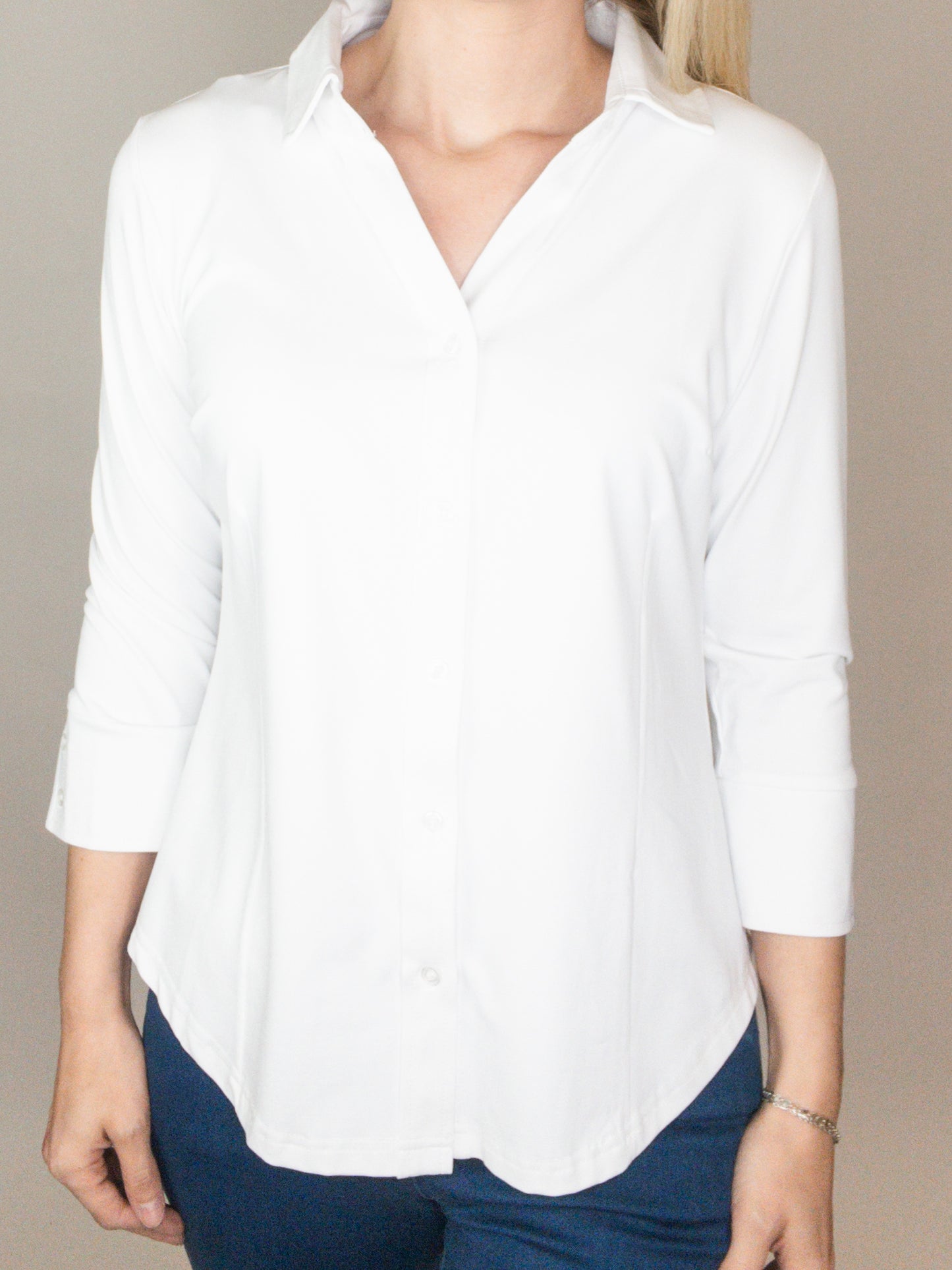 Lulu-B White Button Down Blouse