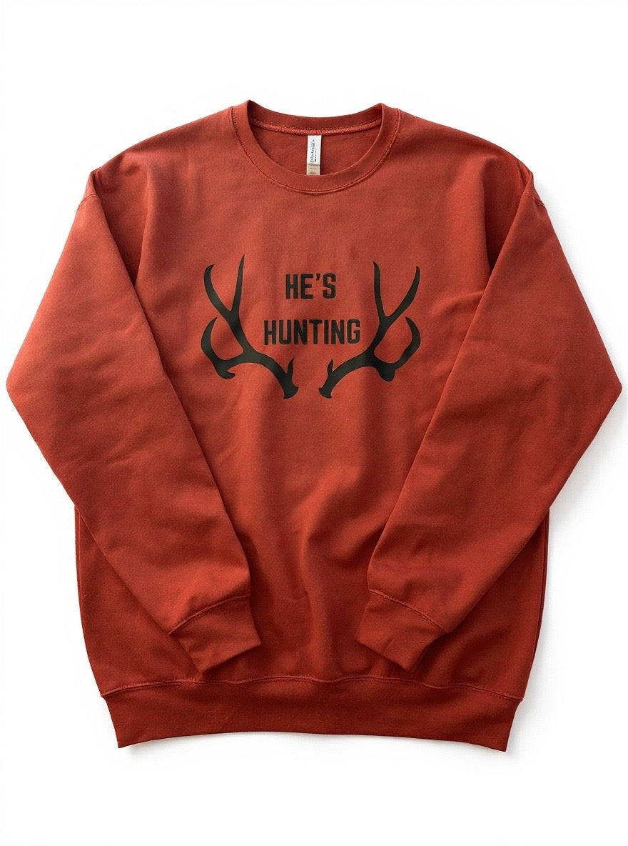 He's Hunting Plus Size Crewneck Sweatshirt