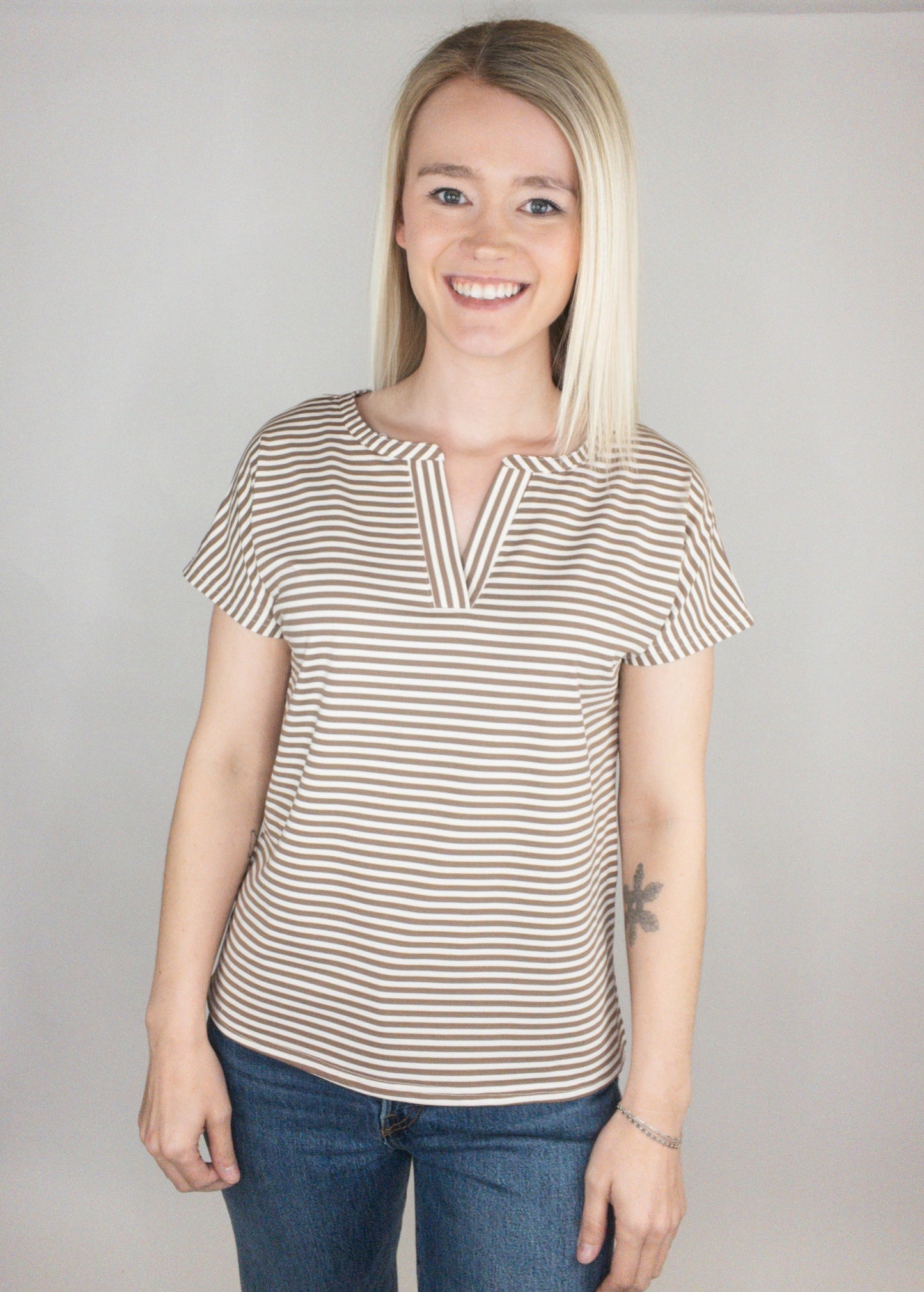 Mocha Stripe Top