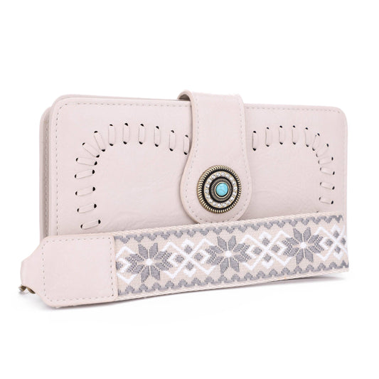 Dolly Western Women's Wallet with Boho Wristlet Strap