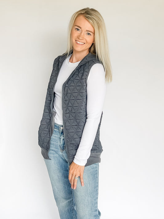 Northwoods Quilted Hoodie Vest