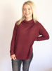 Burgundy Waffle Knit Turtleneck