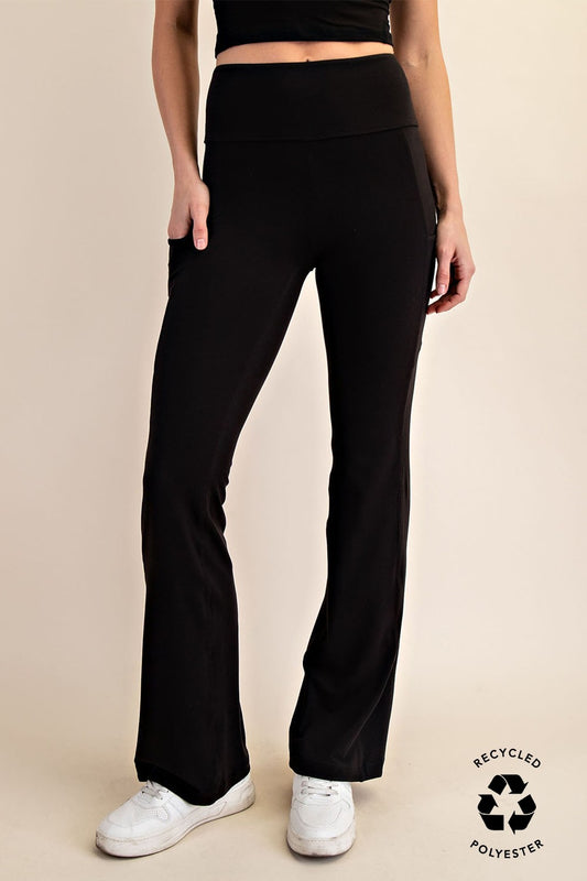 Black Butter Soft Pocket Flare Leggings