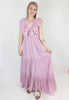 Lilac Rose Ruffle Maxi Dress