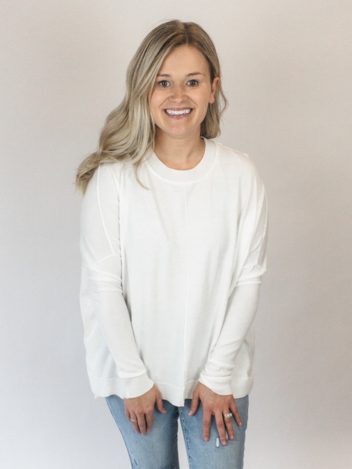 White Lightweight Sweater Top