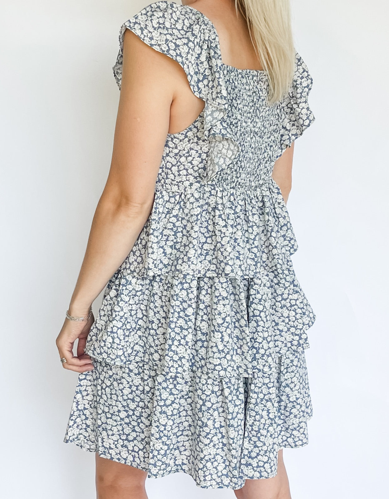 Blue Floral Mini Dress
