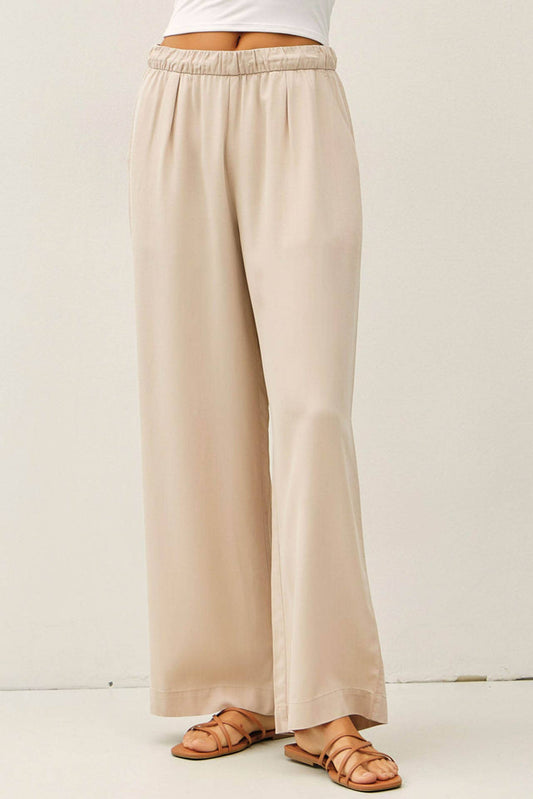 Sand Washed Tencel Wide Leg Pants