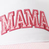 Mama Embroidered Patch Stripe Brim Trucker Hat - Pink
