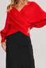 Ruby Wrap Crossover Ribbed Fuzzy Knit Sweater