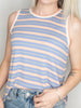 Blue Stripe Jersey Rib Tank