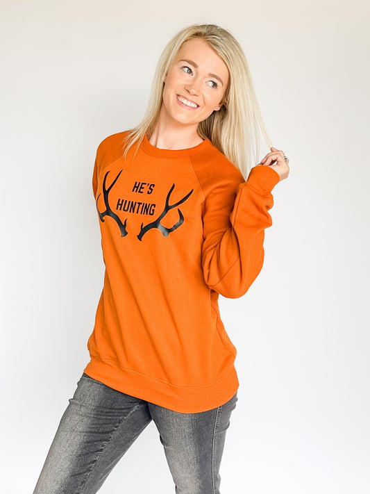 He's Hunting Crewneck Sweatshirt