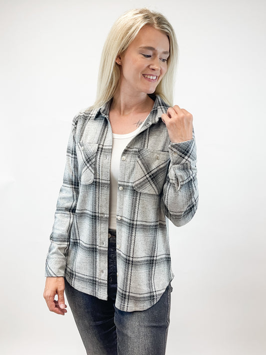 Lewis Shirt Black Grey Plaid