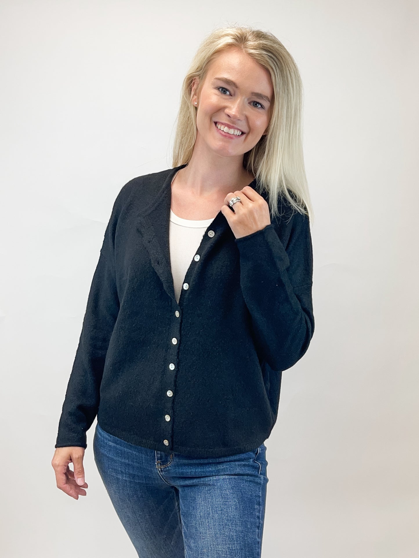 Black Button Down Cardigan