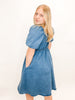 Denim Puff Sleeve Square Neck Dress
