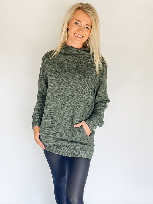 Chive Tunic Mock Neck Top