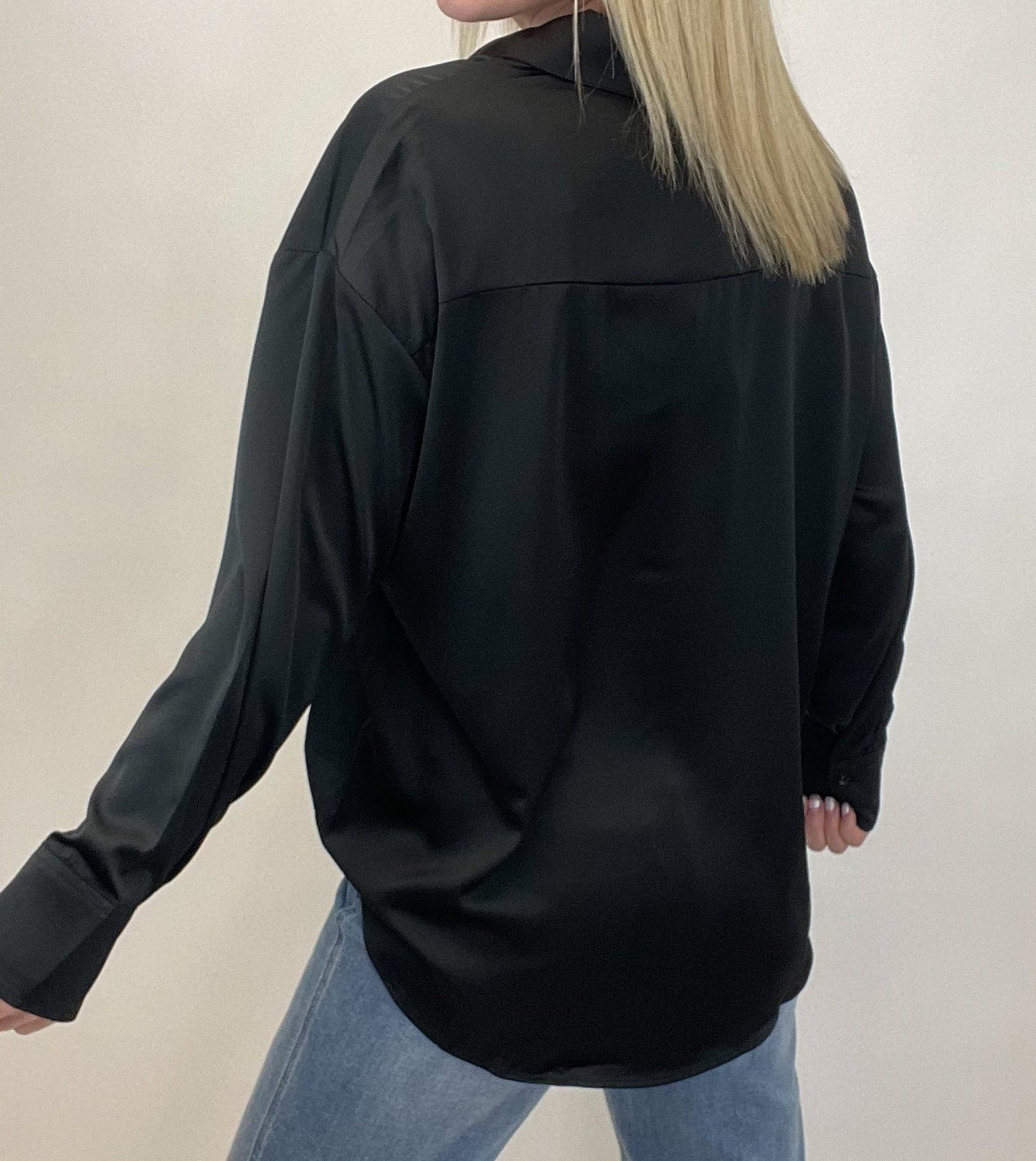 Black Satin Blouse