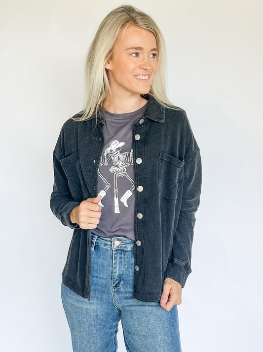 Classic Black Washed Shacket