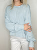 Sky Blue Ribbed Top