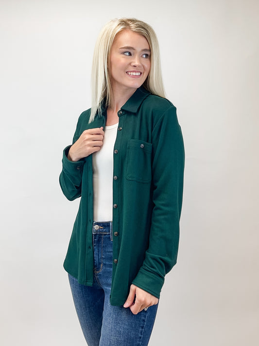 Hunter Green Super Soft Button Up