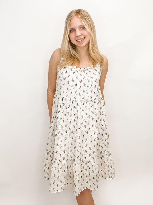 Ditsy Floral Cream Dress