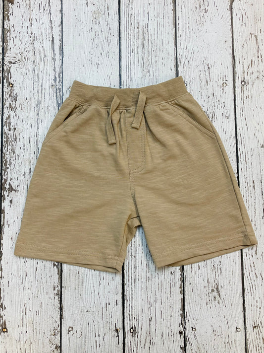 Khaki Pull-On French Terry Toddler Short With Pockets
