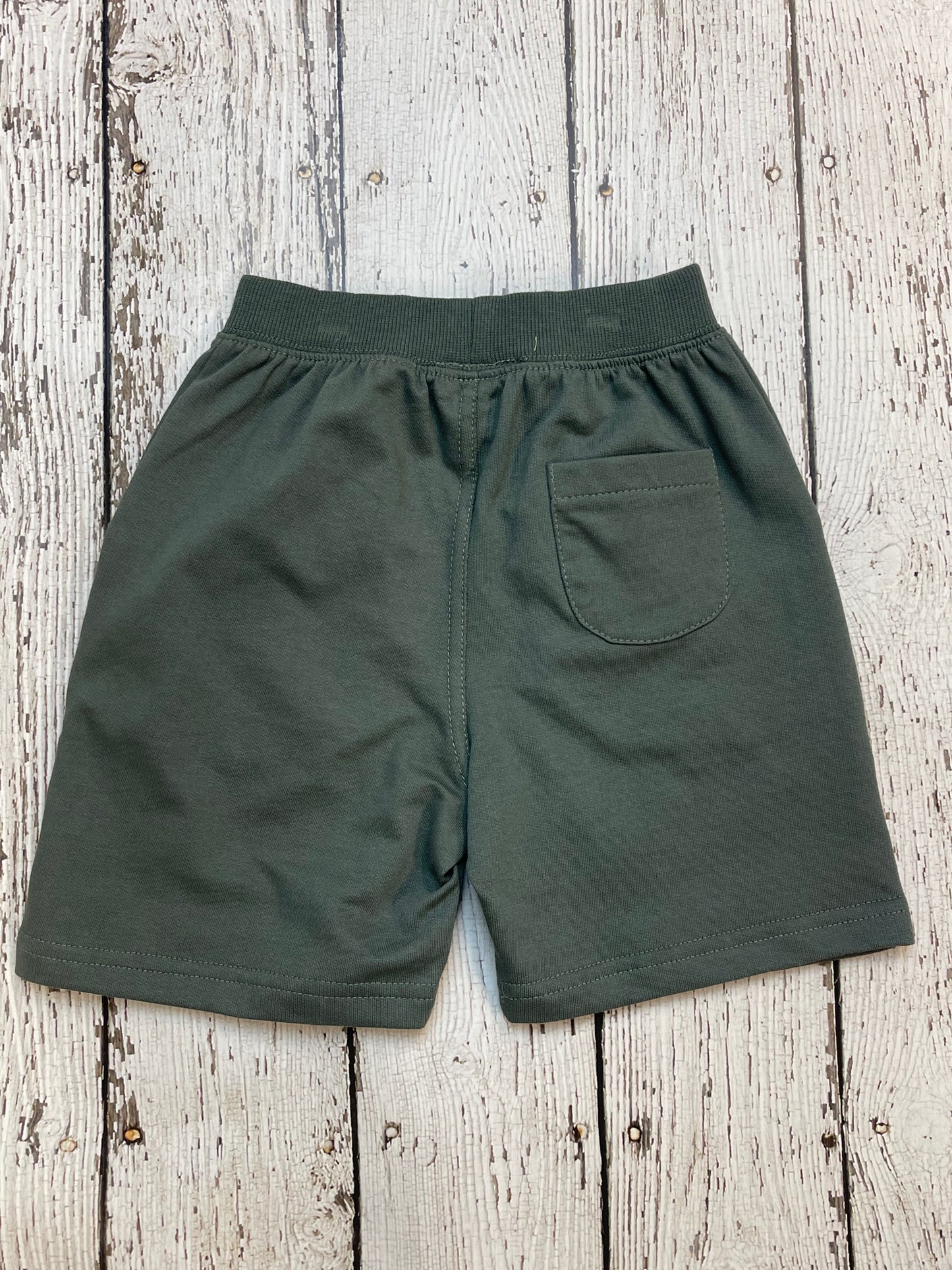 Olive Pull-On French Terry Toddler Short With Pockets