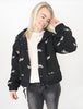 Black Bow Embroidery Mixed Jacket