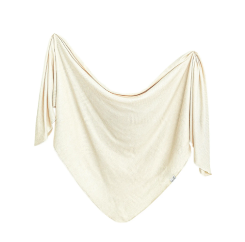 Moonstone Rib Knit Swaddle Blanket