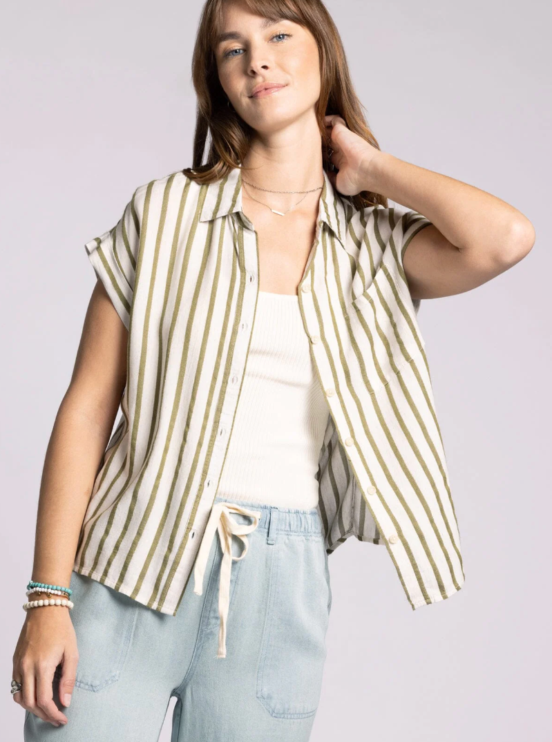 Jane Shirt - Cream Olive